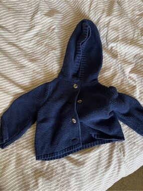 Old Navy Navy Blue Hooded Knit Cardigan Jacket